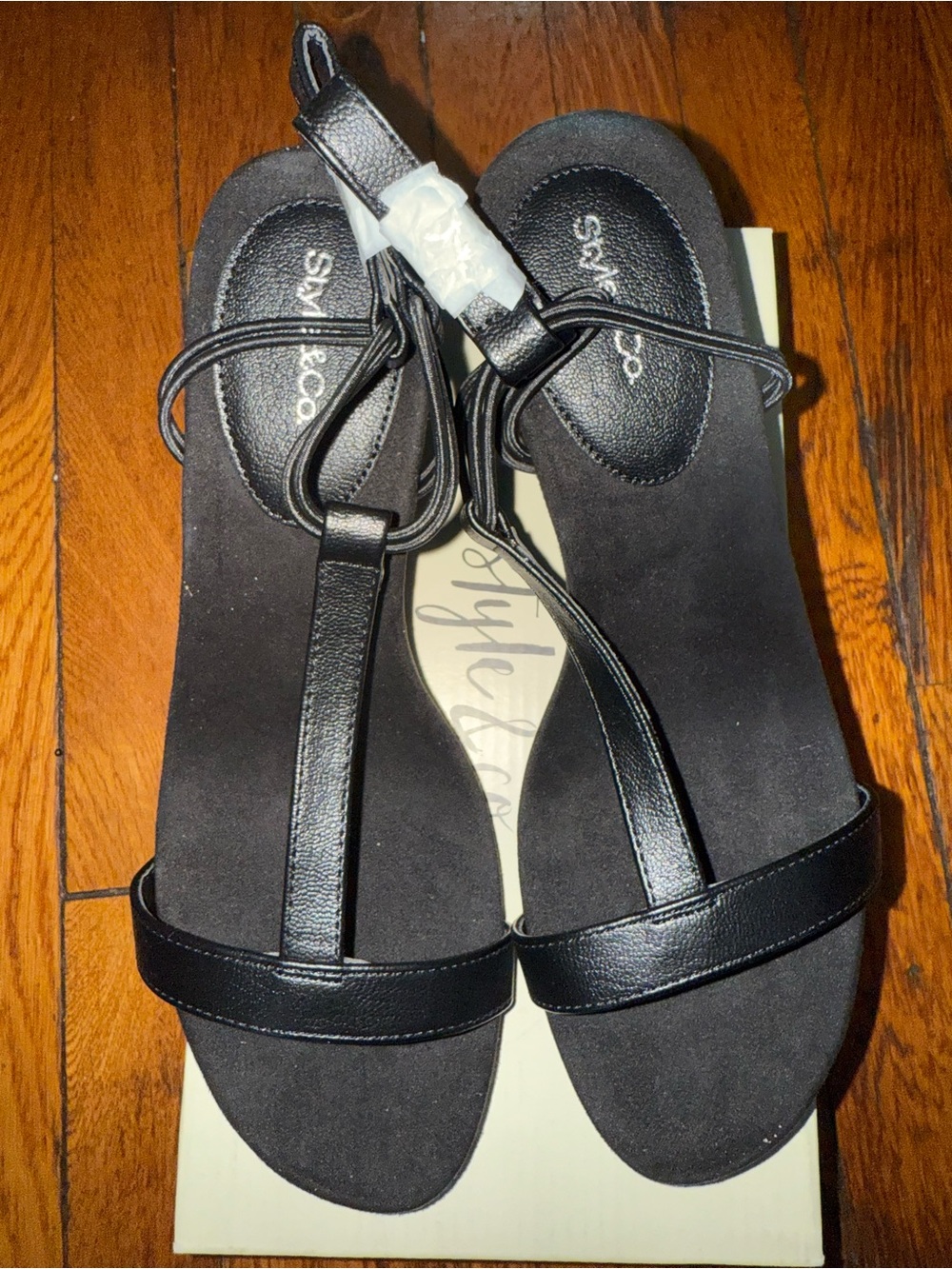 Style & Co Women's Mulan Wedge Heel Sandals Black Women 9